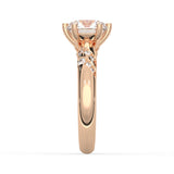 2Ct Round Cut Natural Moissanite Women's Engagement Ring 14K White Gold Plated
