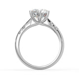 2Ct Round Cut Natural Moissanite Women's Engagement Ring 14K White Gold Plated