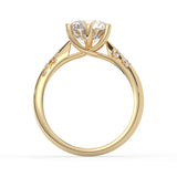 2Ct Round Cut Natural Moissanite Women's Engagement Ring 14K White Gold Plated