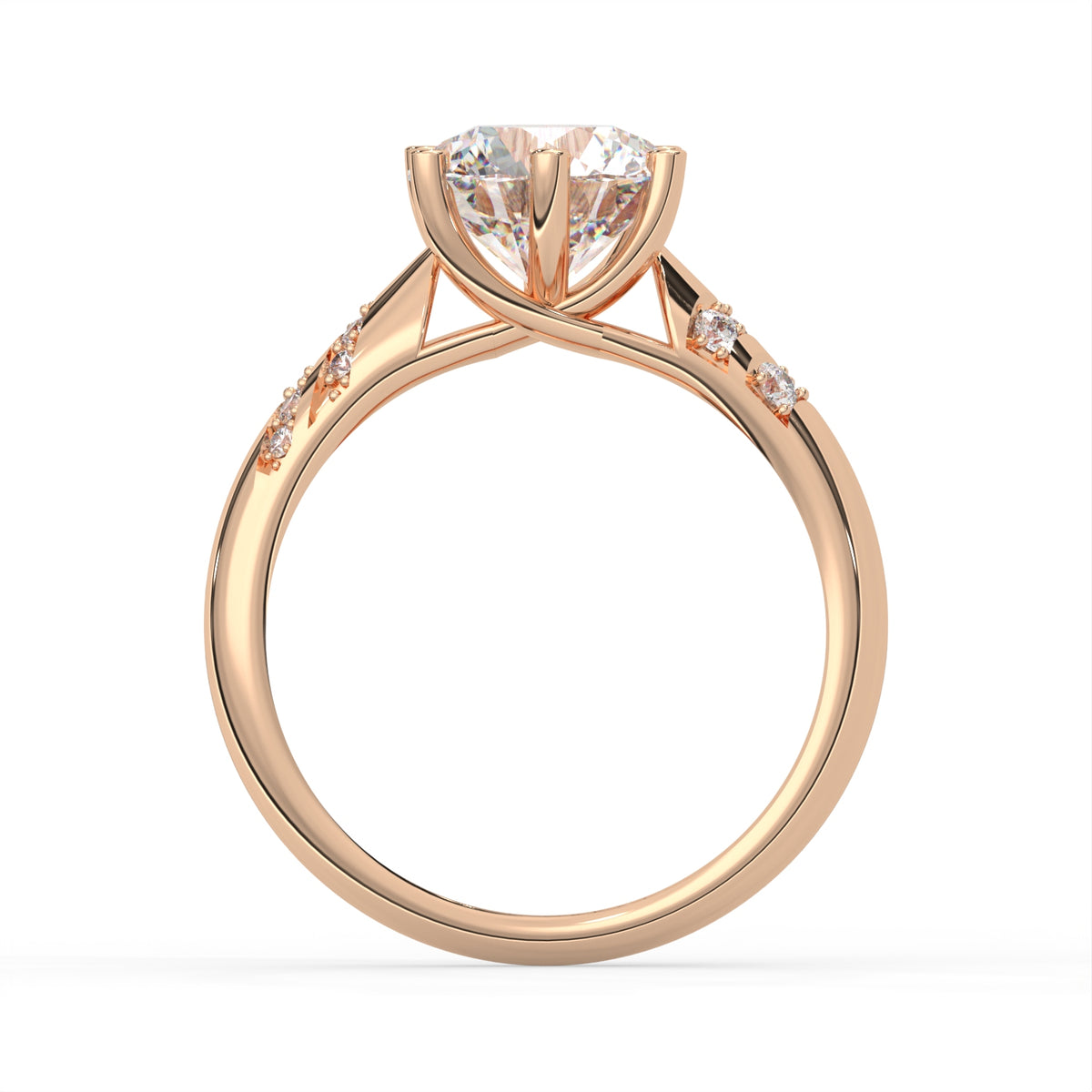 2Ct Round Cut Natural Moissanite Women's Engagement Ring 14K White Gold Plated