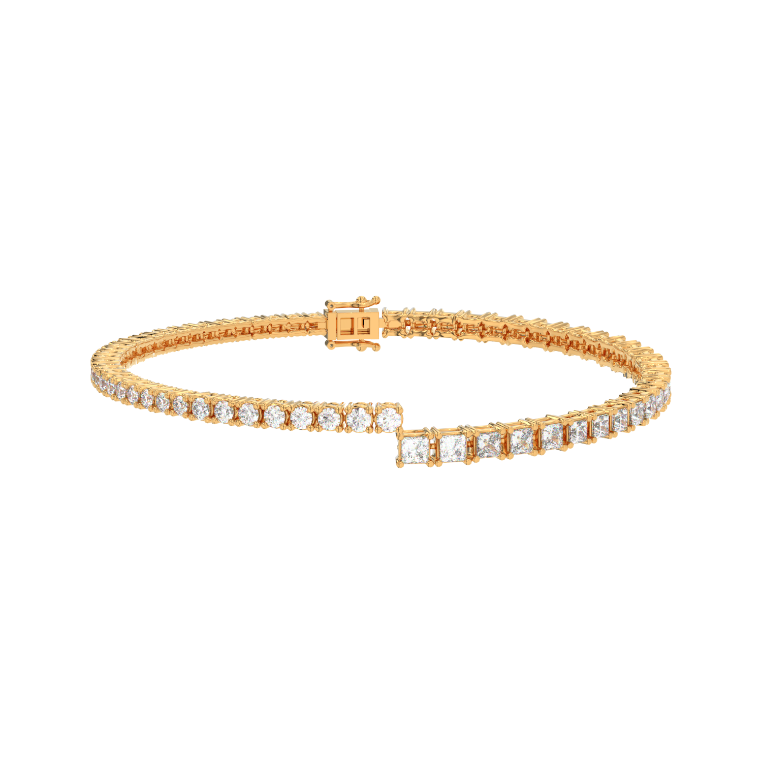 Round Baguette Split Tennis