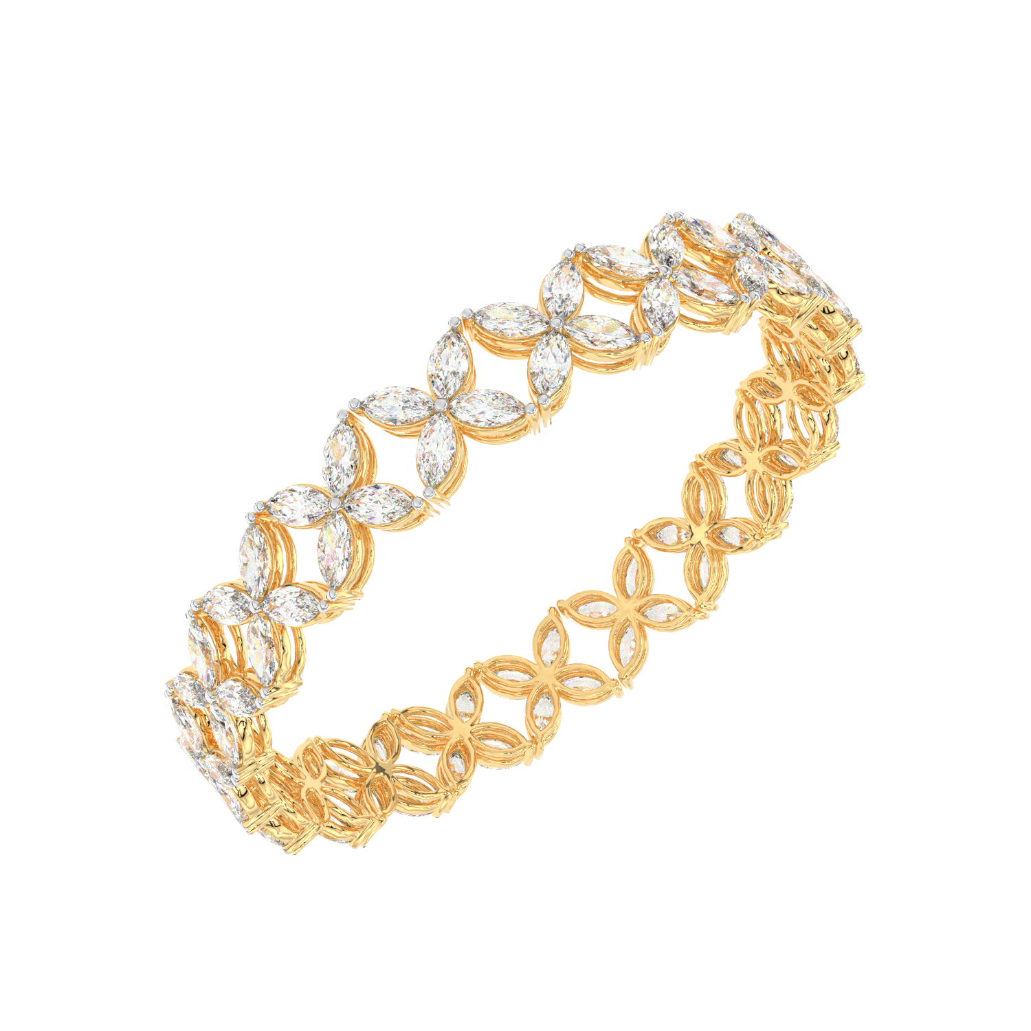 Marquise Quatrefoil Tennis Bracelet