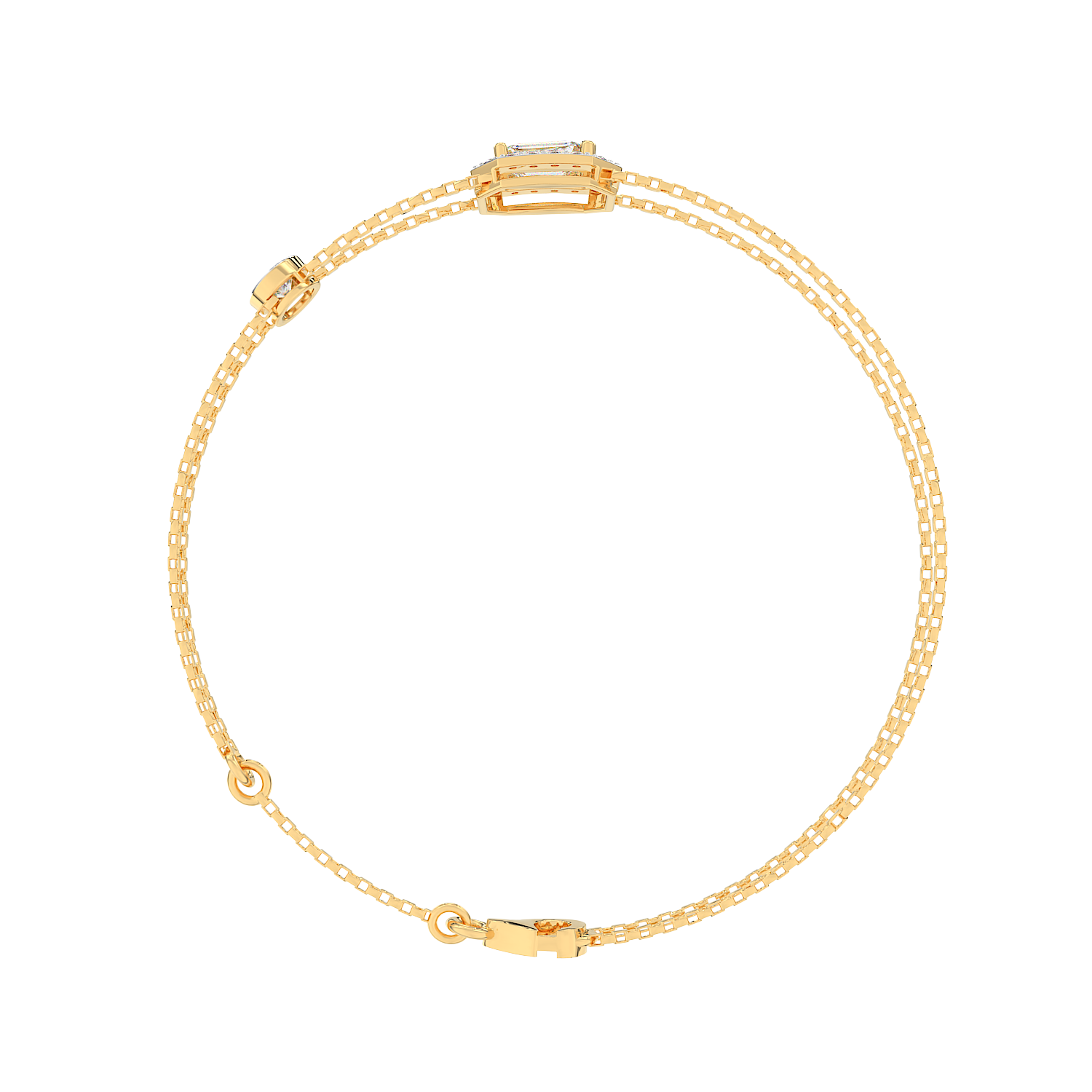 Emerald Halo Station Bracelet
