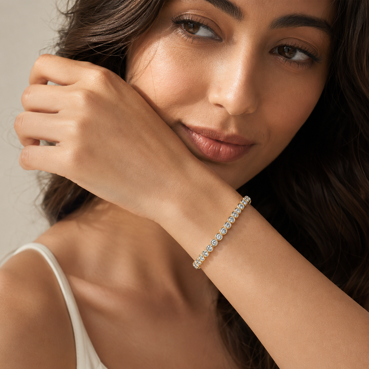 Bezel Eternity Tennis Bracelet