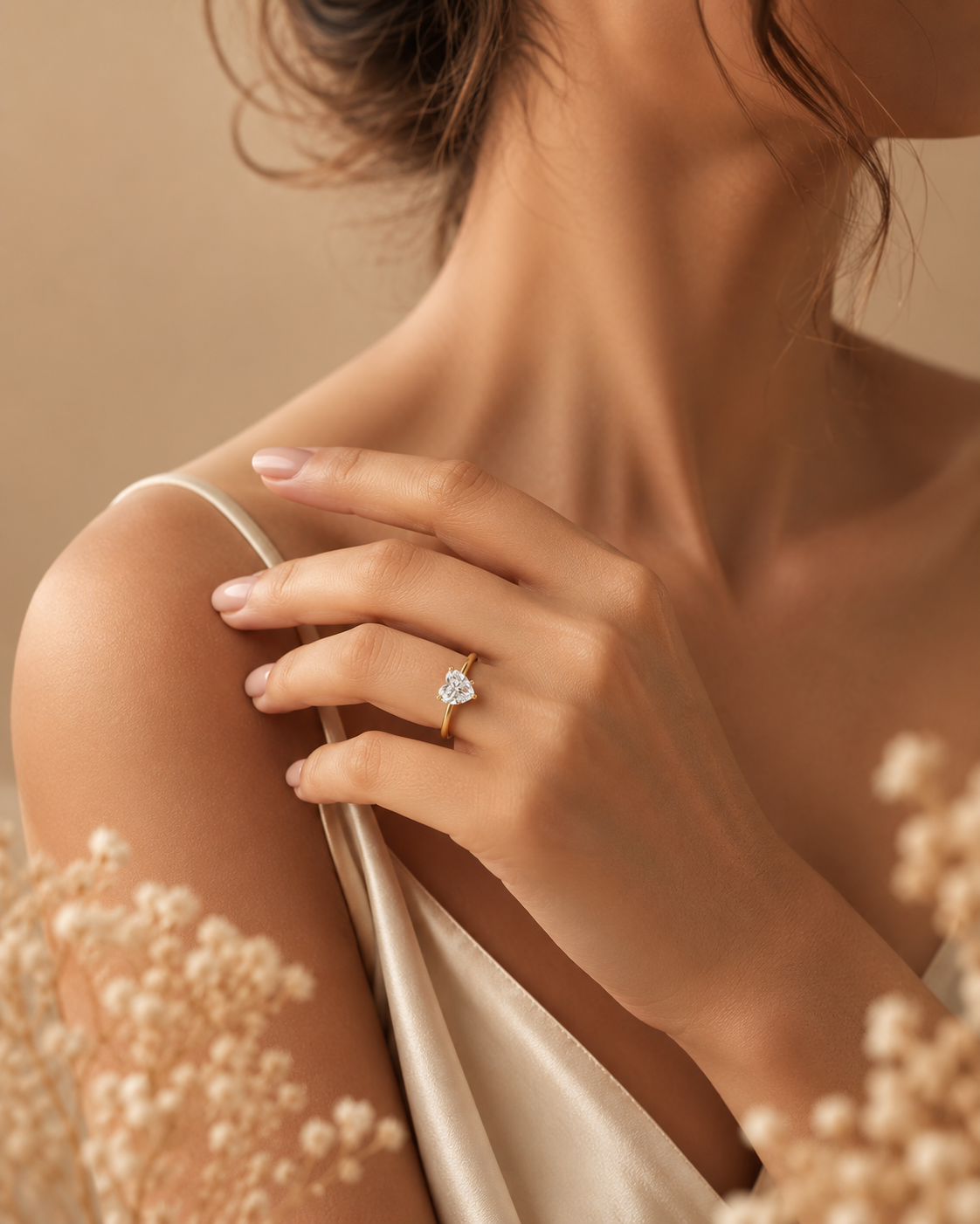 1.10 Carat Heart Cut Moissanite Solitaire Ring