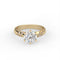 2 CT Round Moissanite with Pavé Accent Stones