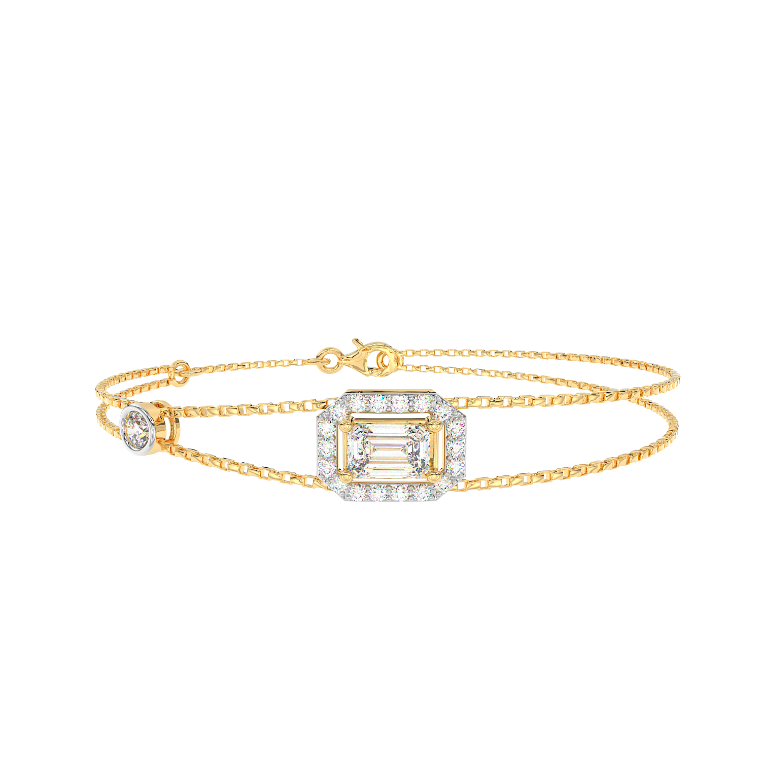 Emerald Halo Station Bracelet