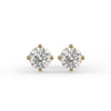 Round Solitaire Diamond Stud Earrings
