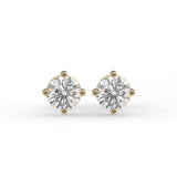 Round Solitaire Diamond Stud Earrings
