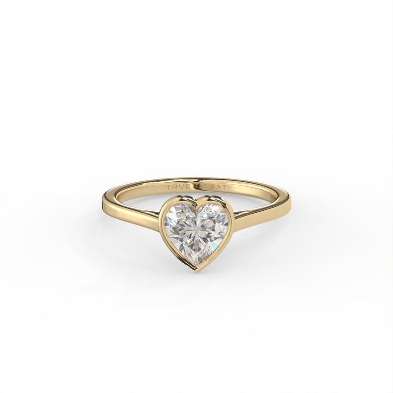 Heart Cut Diamond Bezel Solitaire Ring