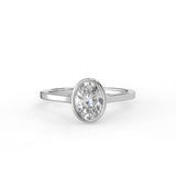 Oval Cut Diamond Bezel Solitaire Ring