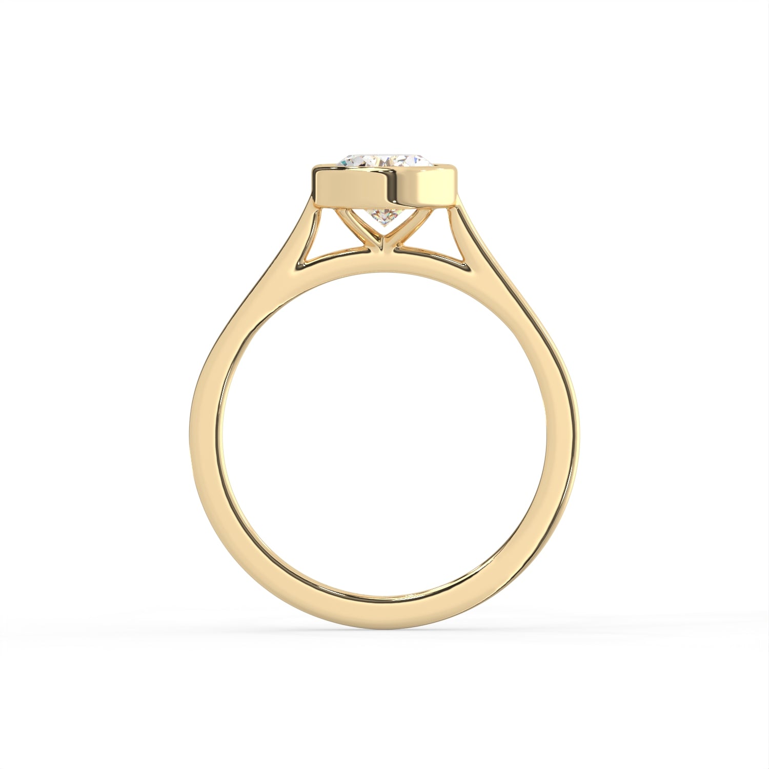 Oval Cut Diamond Bezel Solitaire Ring