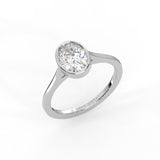 Oval Cut Diamond Bezel Solitaire Ring