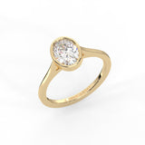 Oval Cut Diamond Bezel Solitaire Ring
