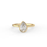 Pear Cut Diamond Bezel Solitaire Ring