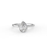 Pear Cut Diamond Bezel Solitaire Ring
