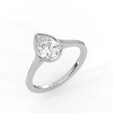 Pear Cut Diamond Bezel Solitaire Ring