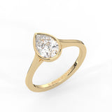 Pear Cut Diamond Bezel Solitaire Ring