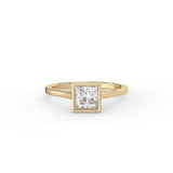 Princess Cut Diamond Bezel Solitaire Ring