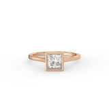 Princess Cut Diamond Bezel Solitaire Ring