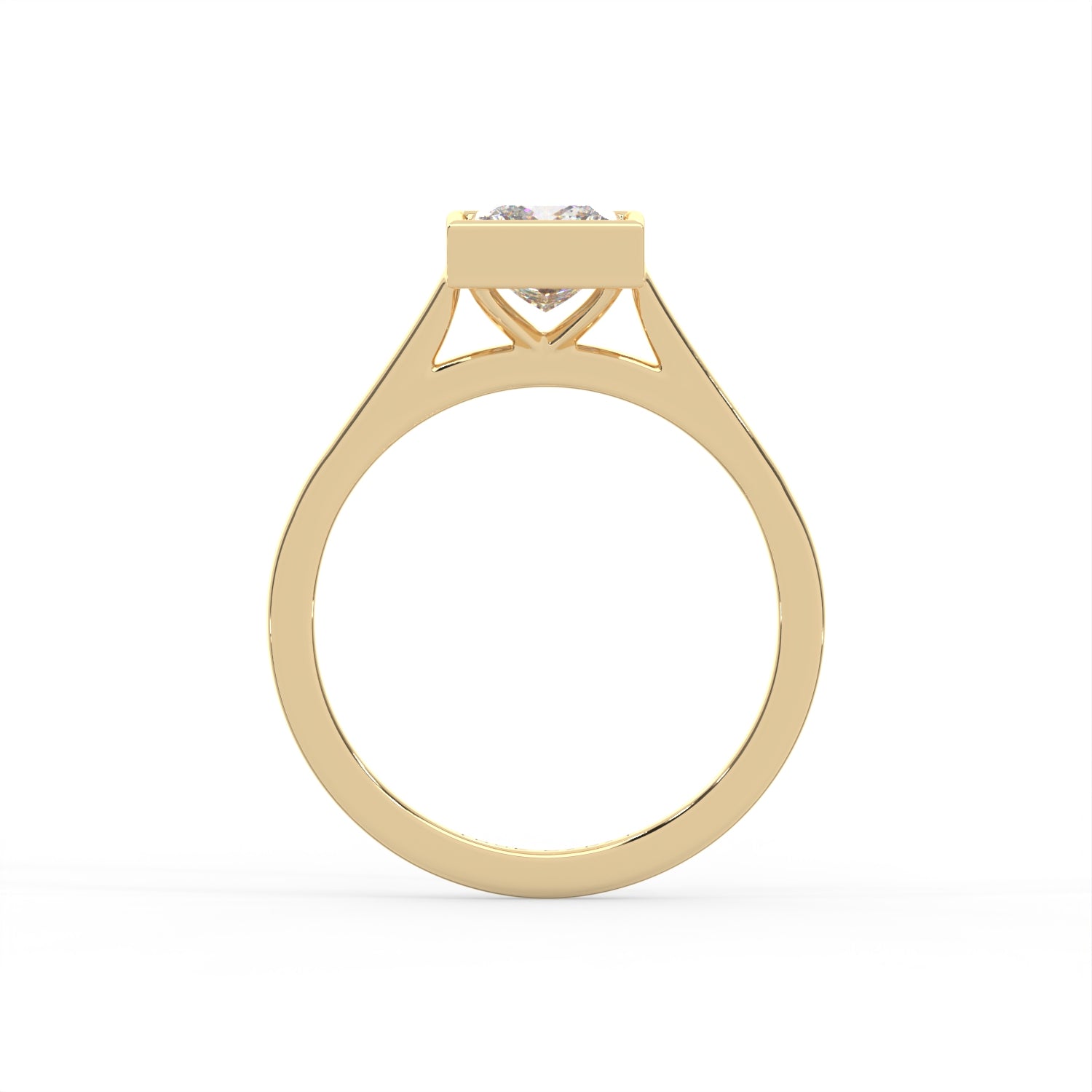 Princess Cut Diamond Bezel Solitaire Ring