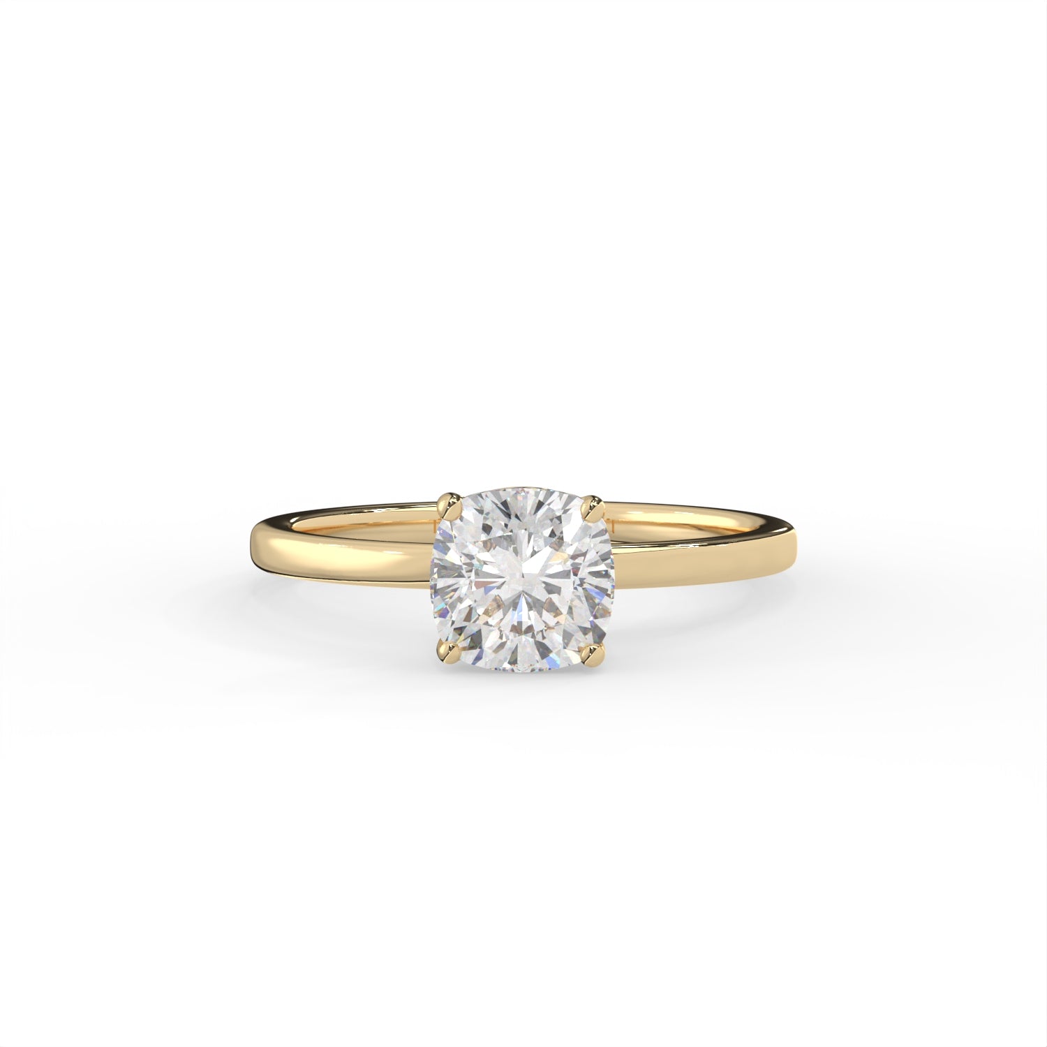Square Cushion Solitaire Ring