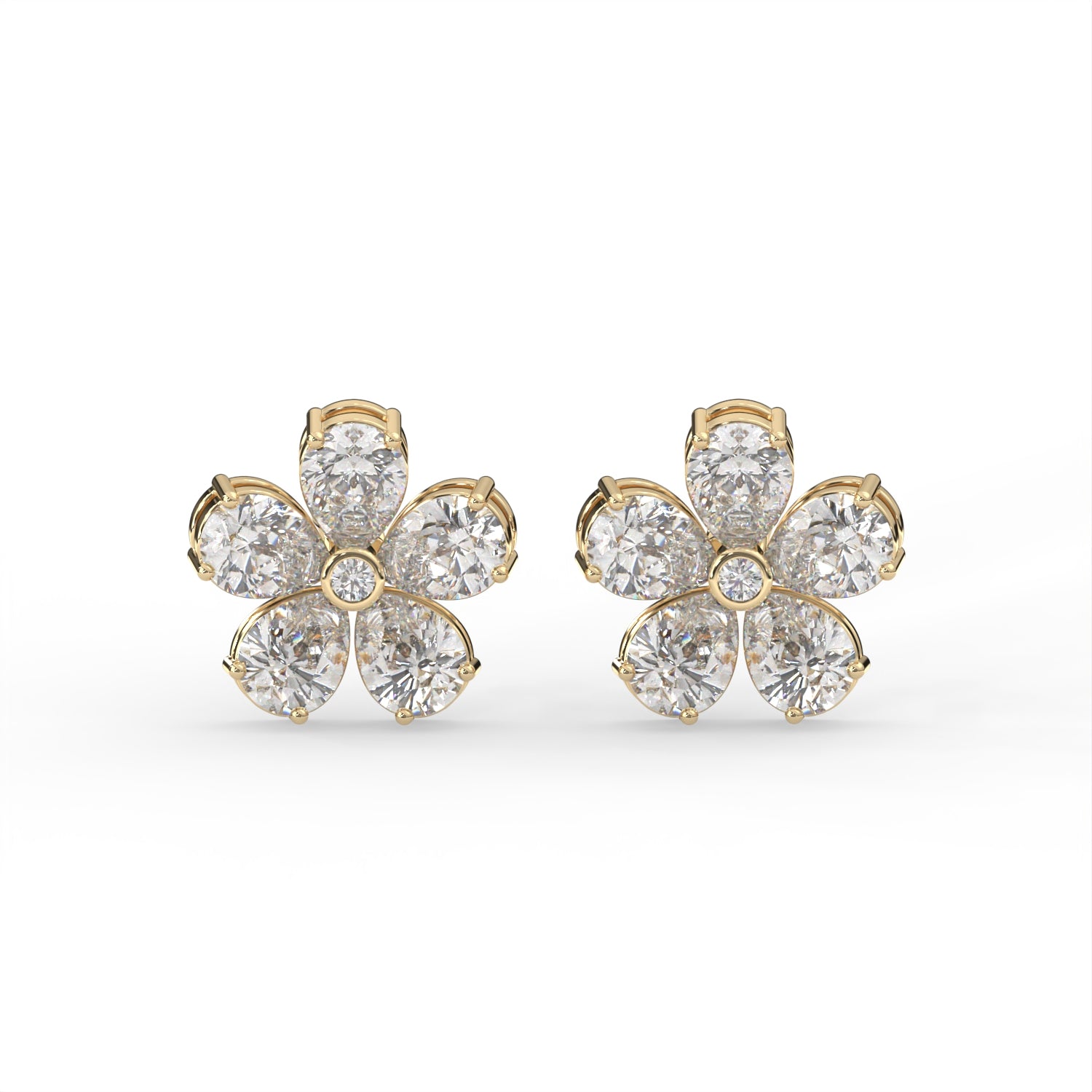 Pear Floral Stud Earrings