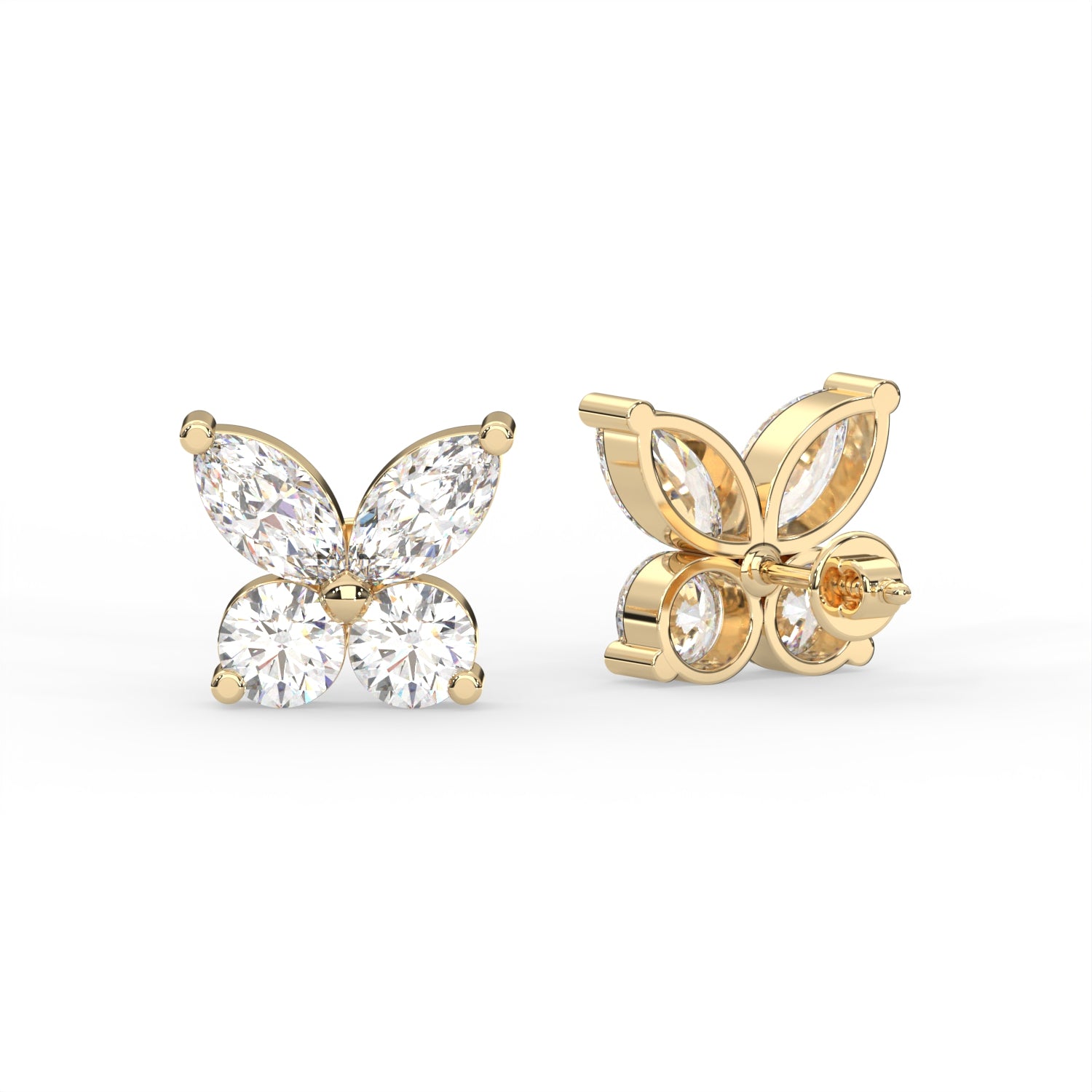 Butterfly Diamond Stud Earrings