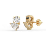Round Pear Stud Earrings