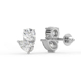 Round Pear Stud Earrings