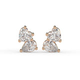 Heart Cluster Stud Earrings