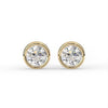 Round Bezel Stud Earrings