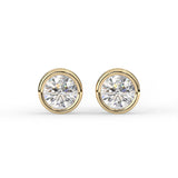 Round Bezel Stud Earrings