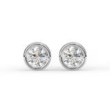 Round Bezel Stud Earrings