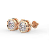 Round Bezel Stud Earrings