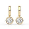 Round Bezel Drop Earrings