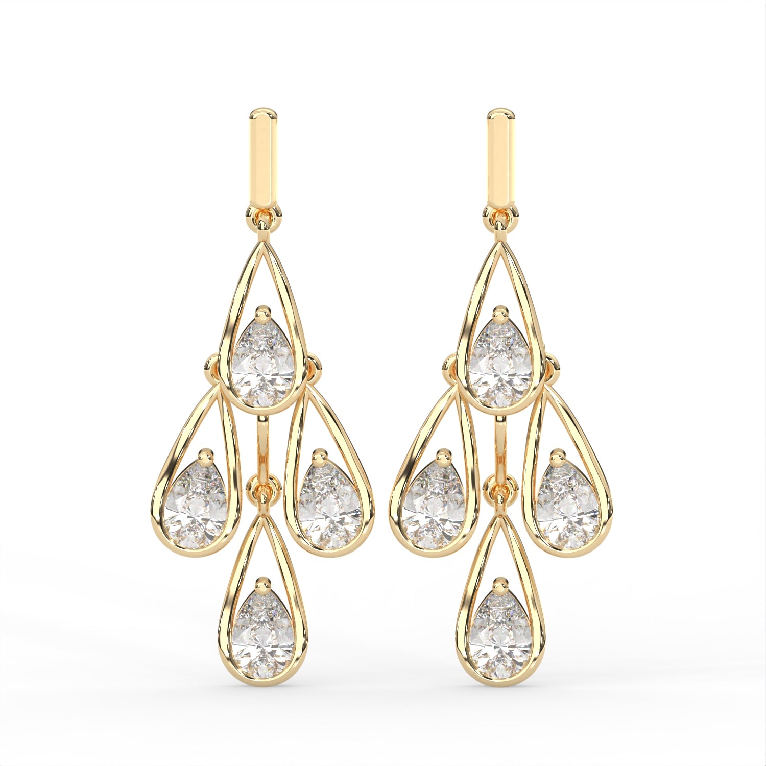 Pear Chandelier Drop Earrings