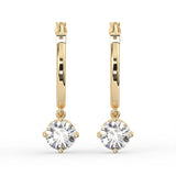 Round Huggie Drop Earrings