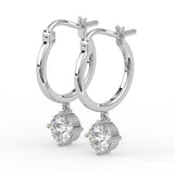 Round Huggie Drop Earrings