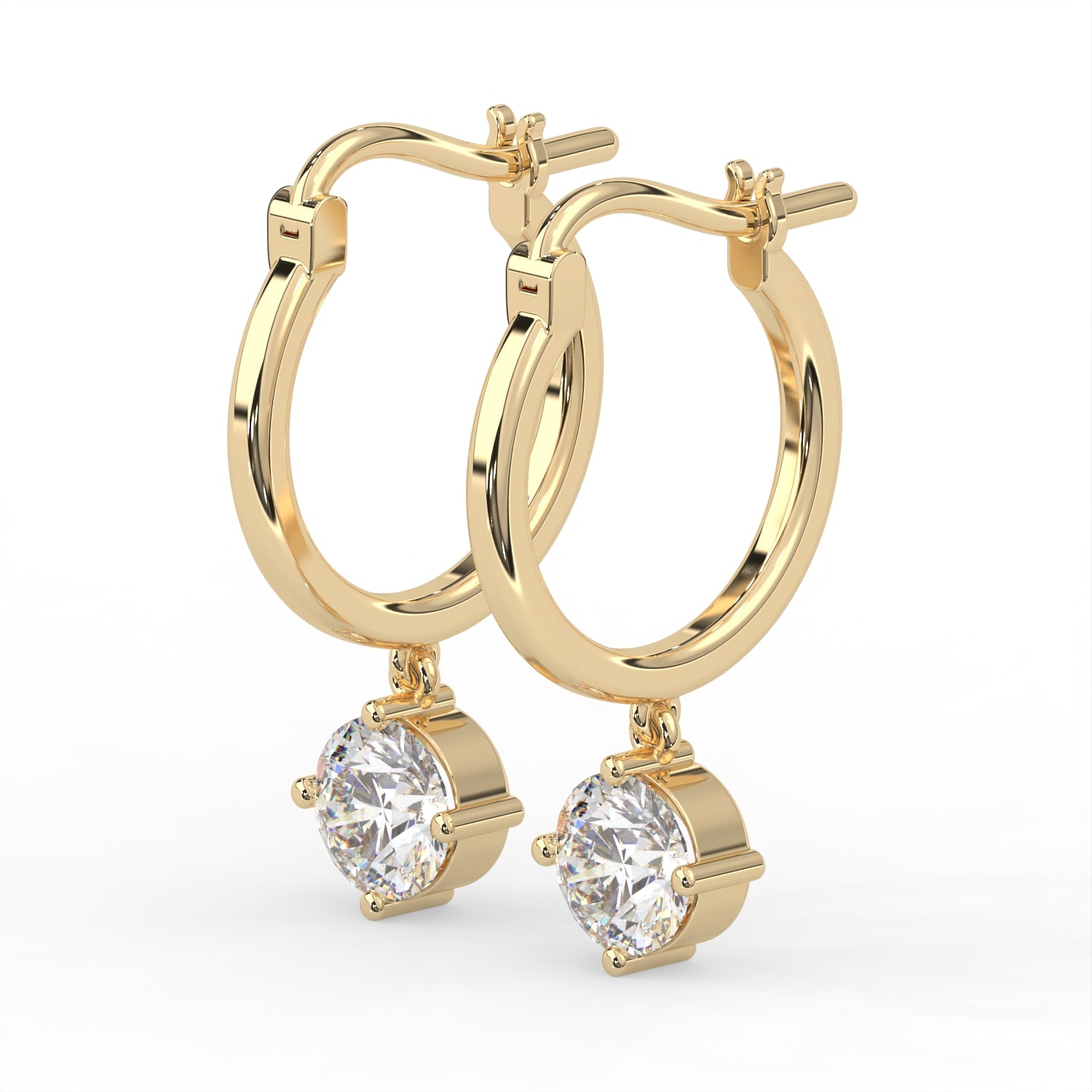 Round Huggie Drop Earrings