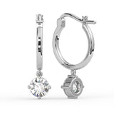 Round Huggie Drop Earrings