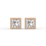 Princess Bezel Stud Earrings