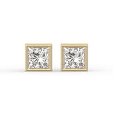Princess Bezel Stud Earrings
