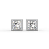 Princess Bezel Stud Earrings