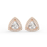 Trillion Halo Stud Earrings