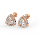 Trillion Halo Stud Earrings