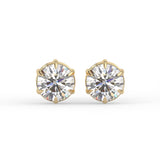 Round Six Prong Stud Earrings