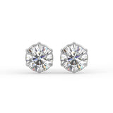 Round Six Prong Stud Earrings