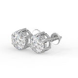 Round Six Prong Stud Earrings