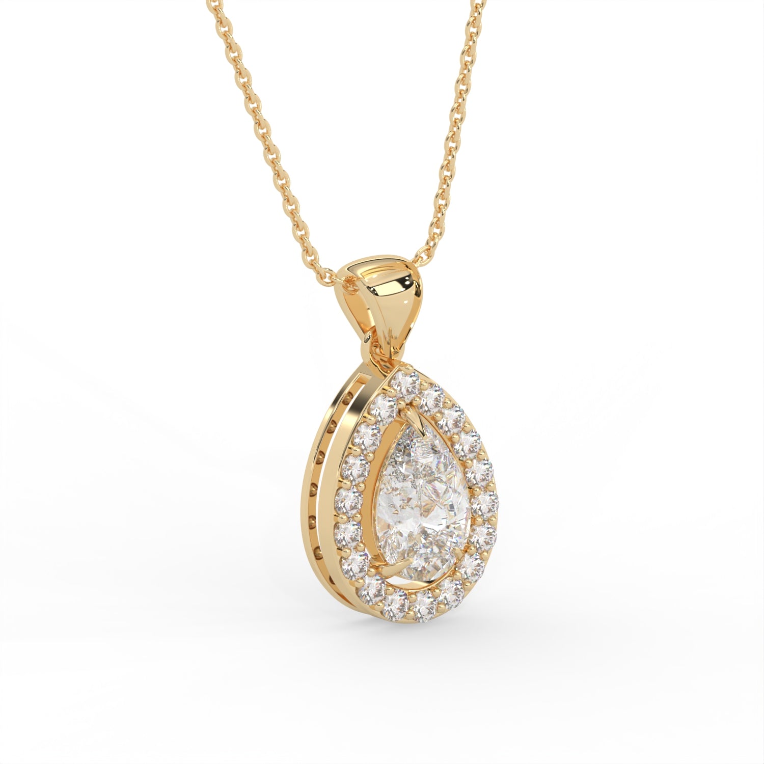Pear Halo Pendant